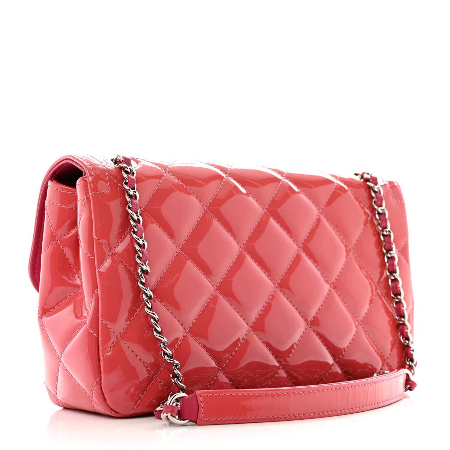 Chanel Patent Quilted Small Coco Shine Flap Pink 3 of 13