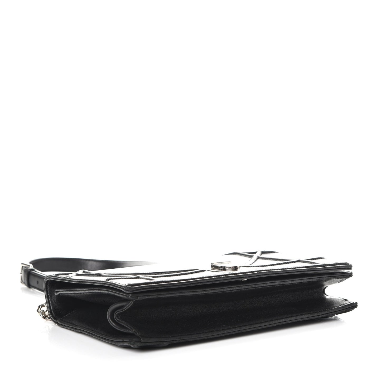 Lambskin Medium Diorama Flap Bag Black