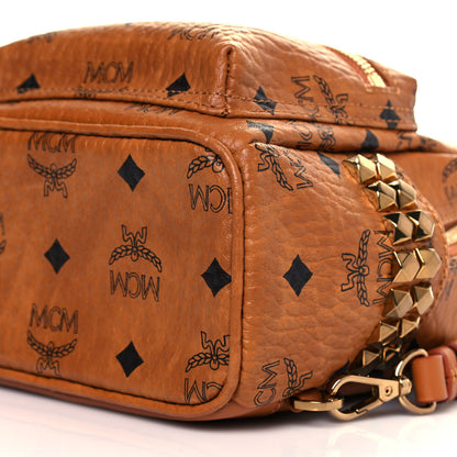 MCM Visetos Side Stud X-Mini Stark Bebe Boo Backpack Cognac 8 of 8