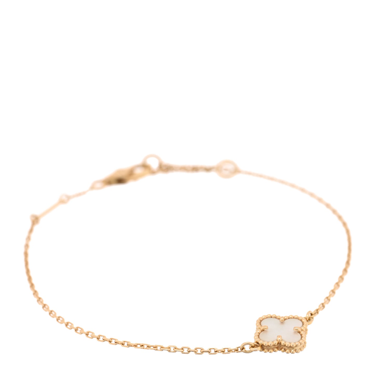18K Yellow Gold Mother of Pearl Sweet Alhambra Bracelet