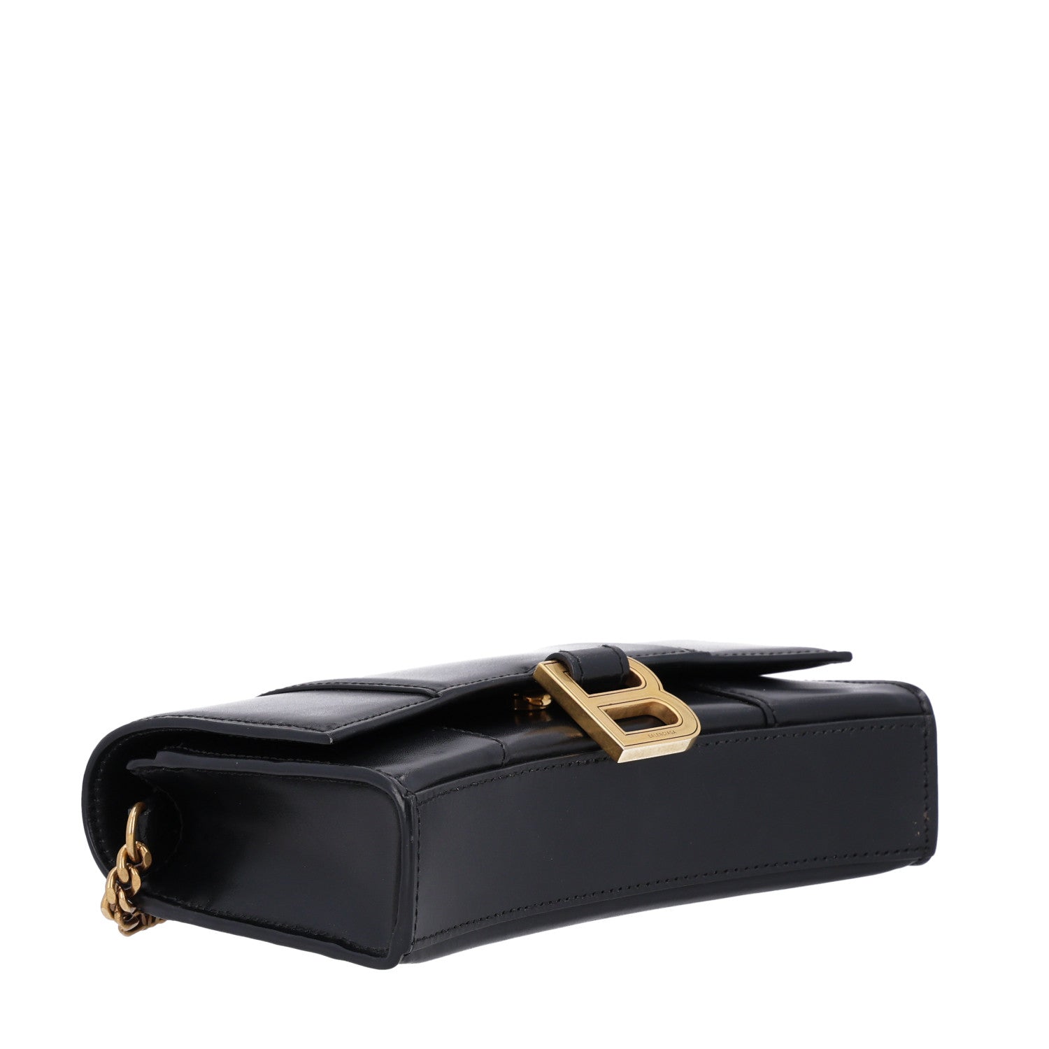 Balenciaga Shiny Box Calfskin Hourglass Chain Bag Black 4 of 10