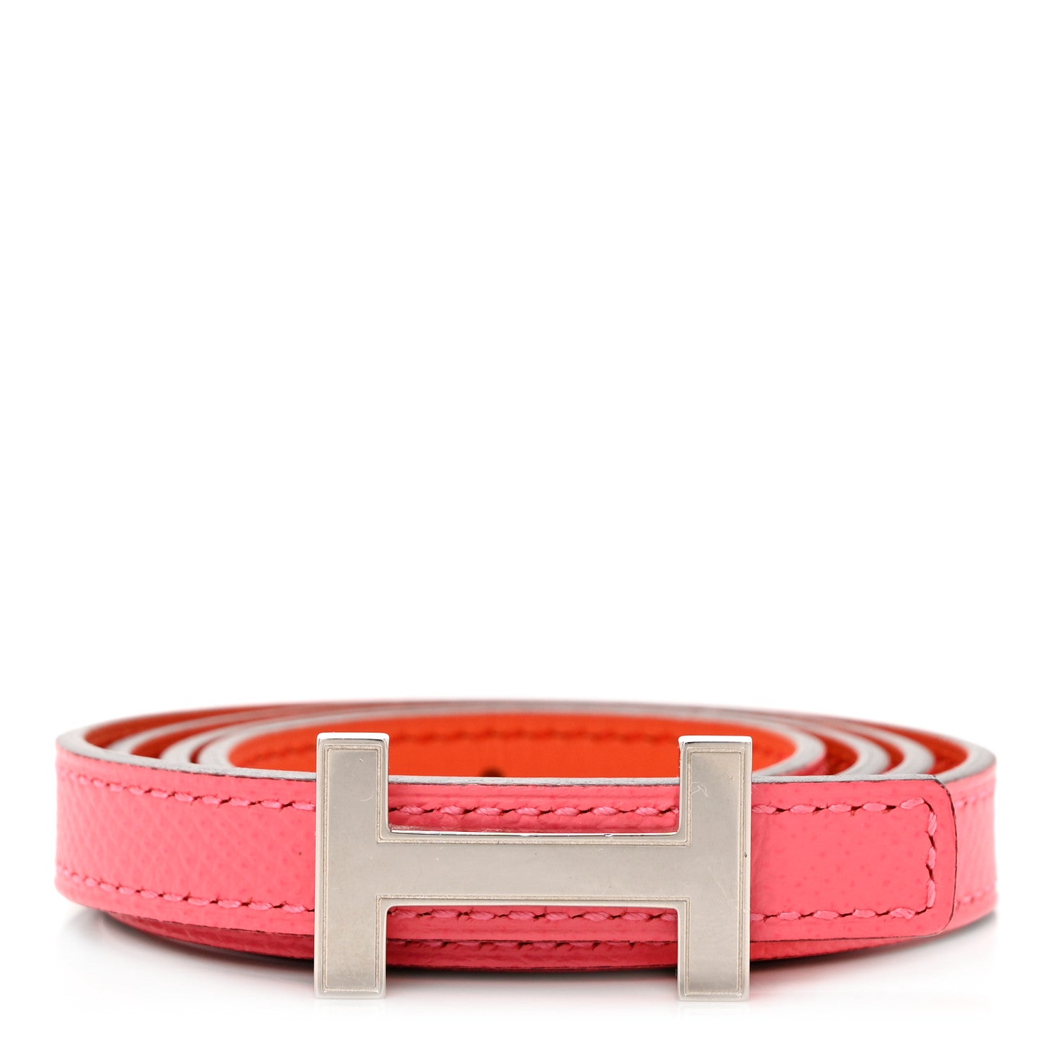 Hermes Epsom Swift 13mm Focus Belt 75 30 Orange Poppy Rose Azalee 1 of 5