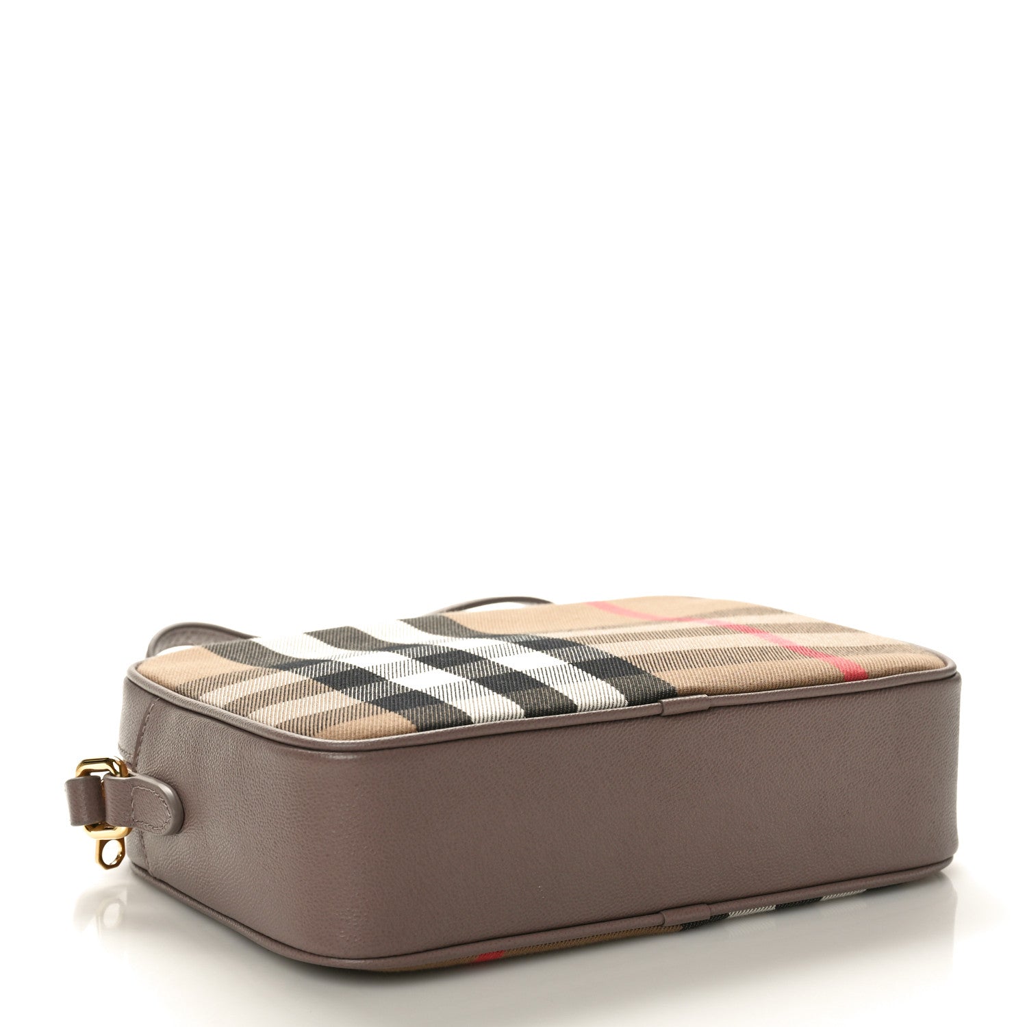 Burberry Check Calfskin Large Camera Bag Grey Mink 4 of 9