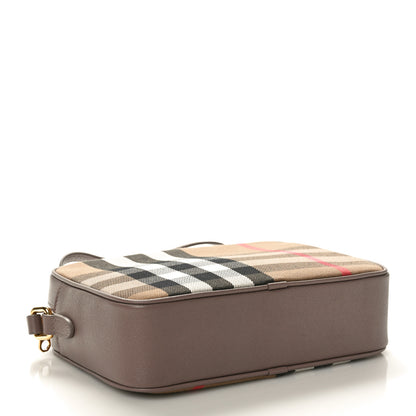 Burberry Check Calfskin Large Camera Bag Grey Mink 4 of 9