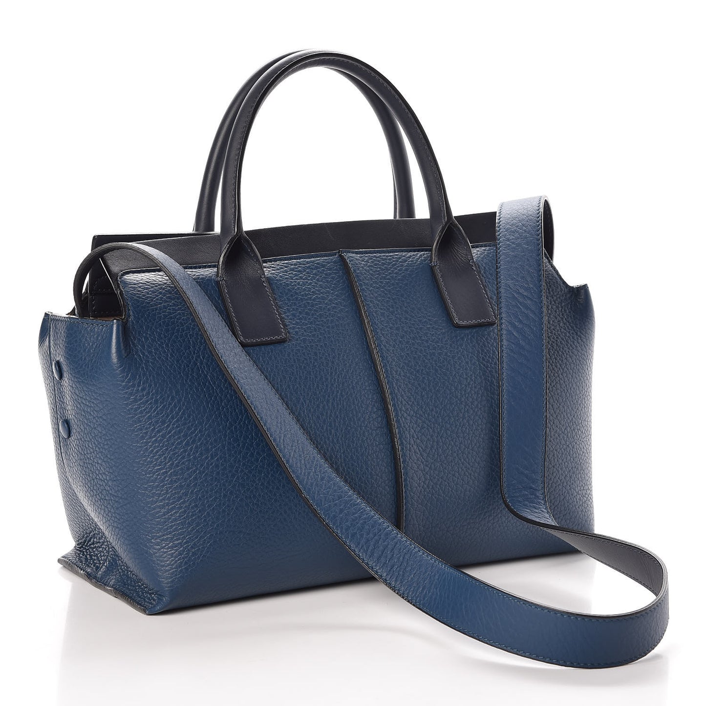 Grained Calfskin Medium Cate Satchel Blue