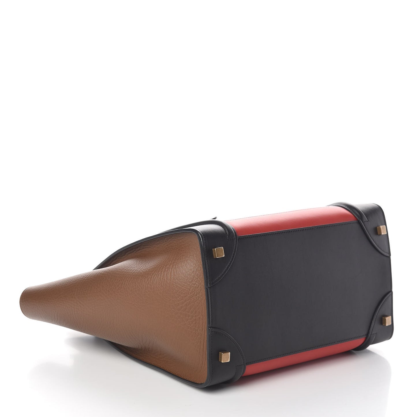 Elephant Calfskin Mini Tri-Color Luggage Bright Red