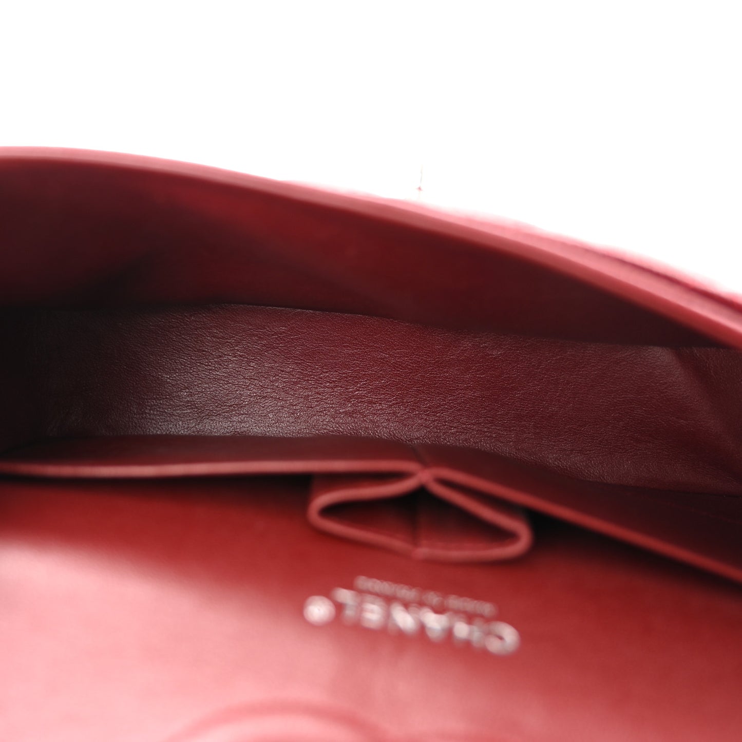 Caviar Quilted Medium Double Flap Dark Red