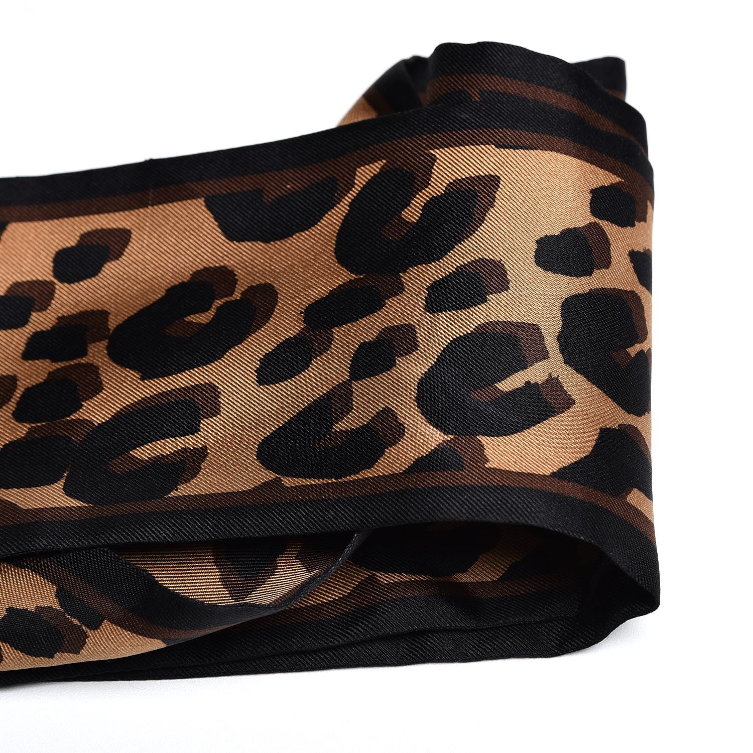 Louis Vuitton Silk Leopard Bandeau Scarf Marron 8 of 8