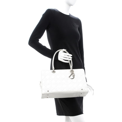 Christian Dior Calfskin Cannage Stitched Large East West Lady Dior White 2 of 29