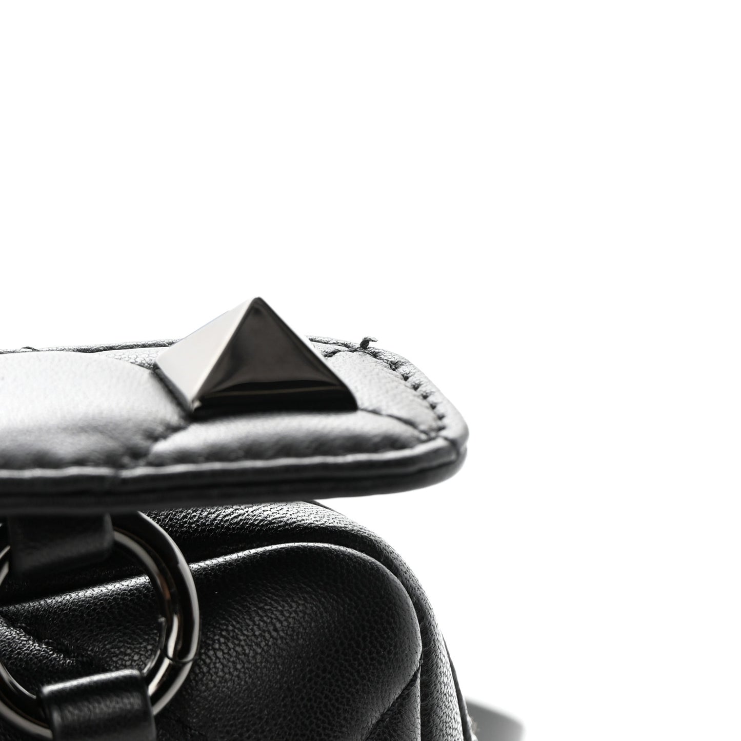 Nappa Monochrome Roman Stud Crossbody Bag Black