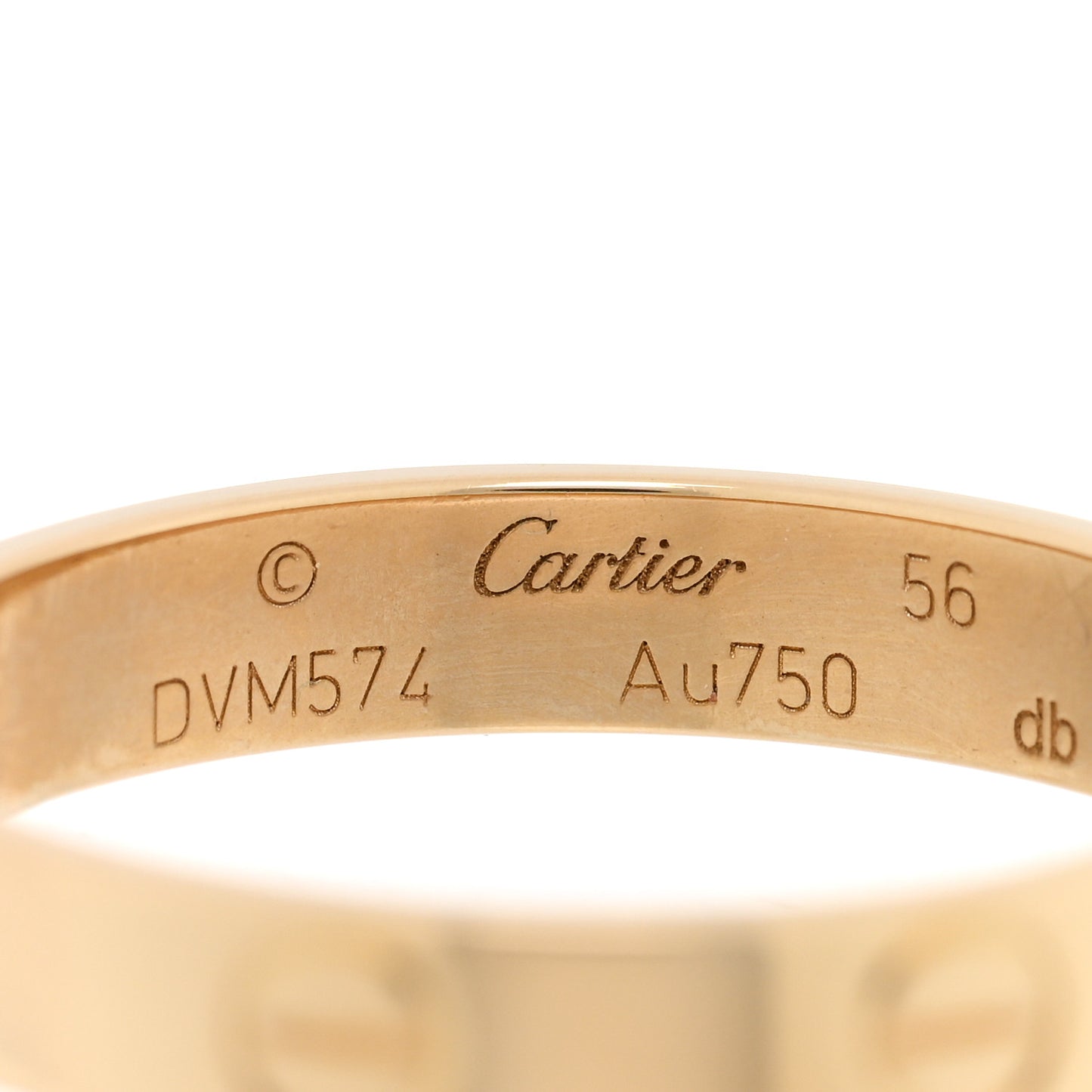 18K Yellow Gold 3.5mm LOVE Wedding Band Ring 56 7.75