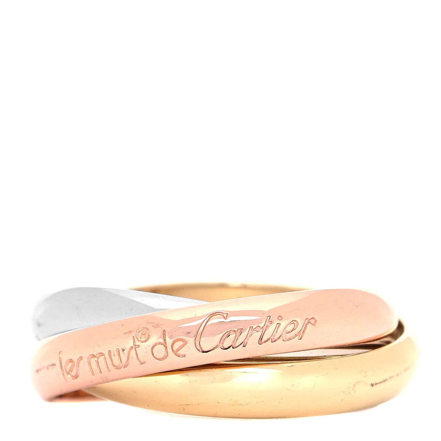 18K Pink Yellow White Gold Classic Les Must De Cartier Trinity Ring 57 8