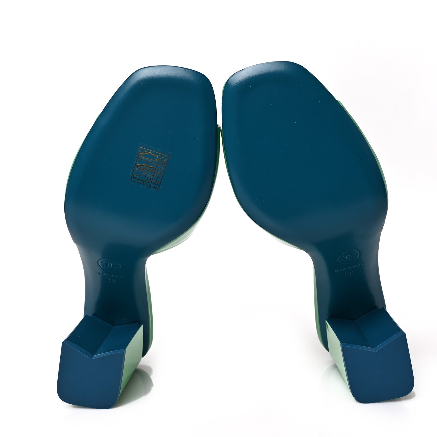 Chanel Patent Calfskin Sandals 38 Turquoise 7 of 9