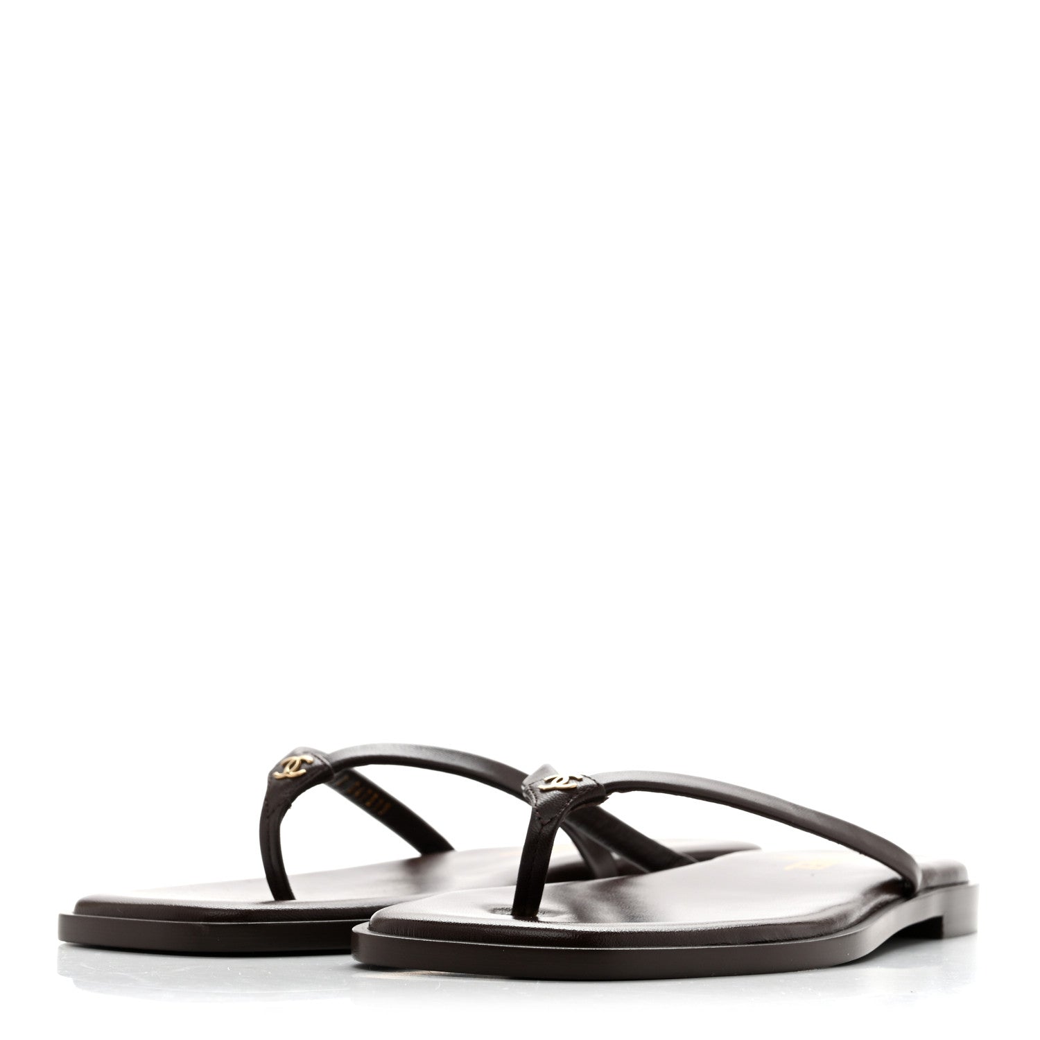 Chanel Goatskin Times Square Thong Sandals 39 Brown 4 of 10