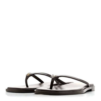 Chanel Goatskin Times Square Thong Sandals 39 Brown 4 of 10