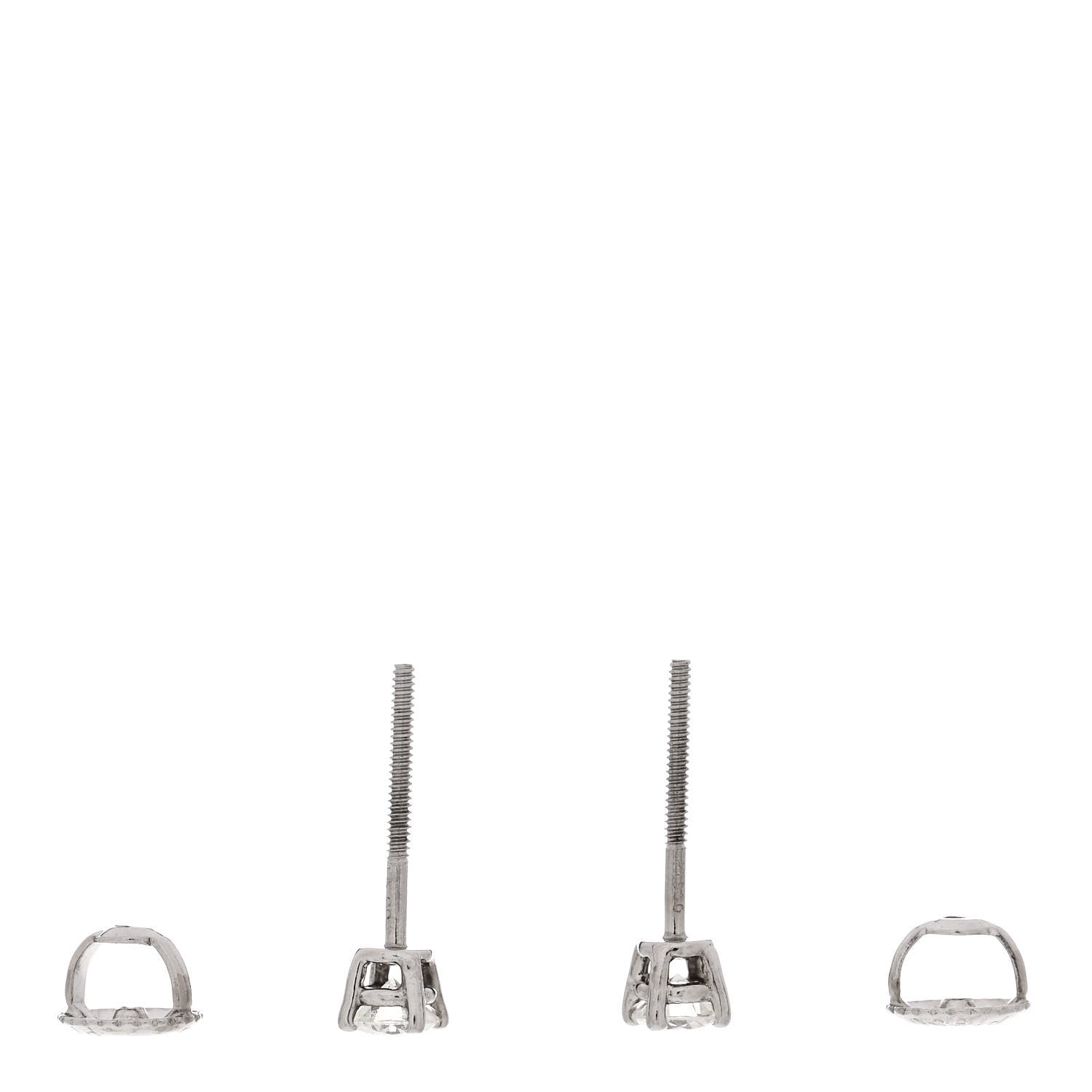 Tiffany Platinum Diamond .36ctw Solitaire Earrings 3 of 6