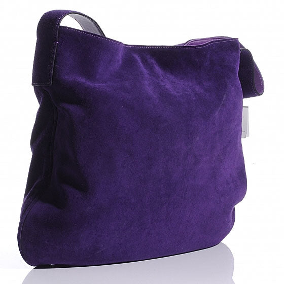 Burberry Suede Belsouk Horn Toggle Shoulder Bag Amethyst 3 of 13