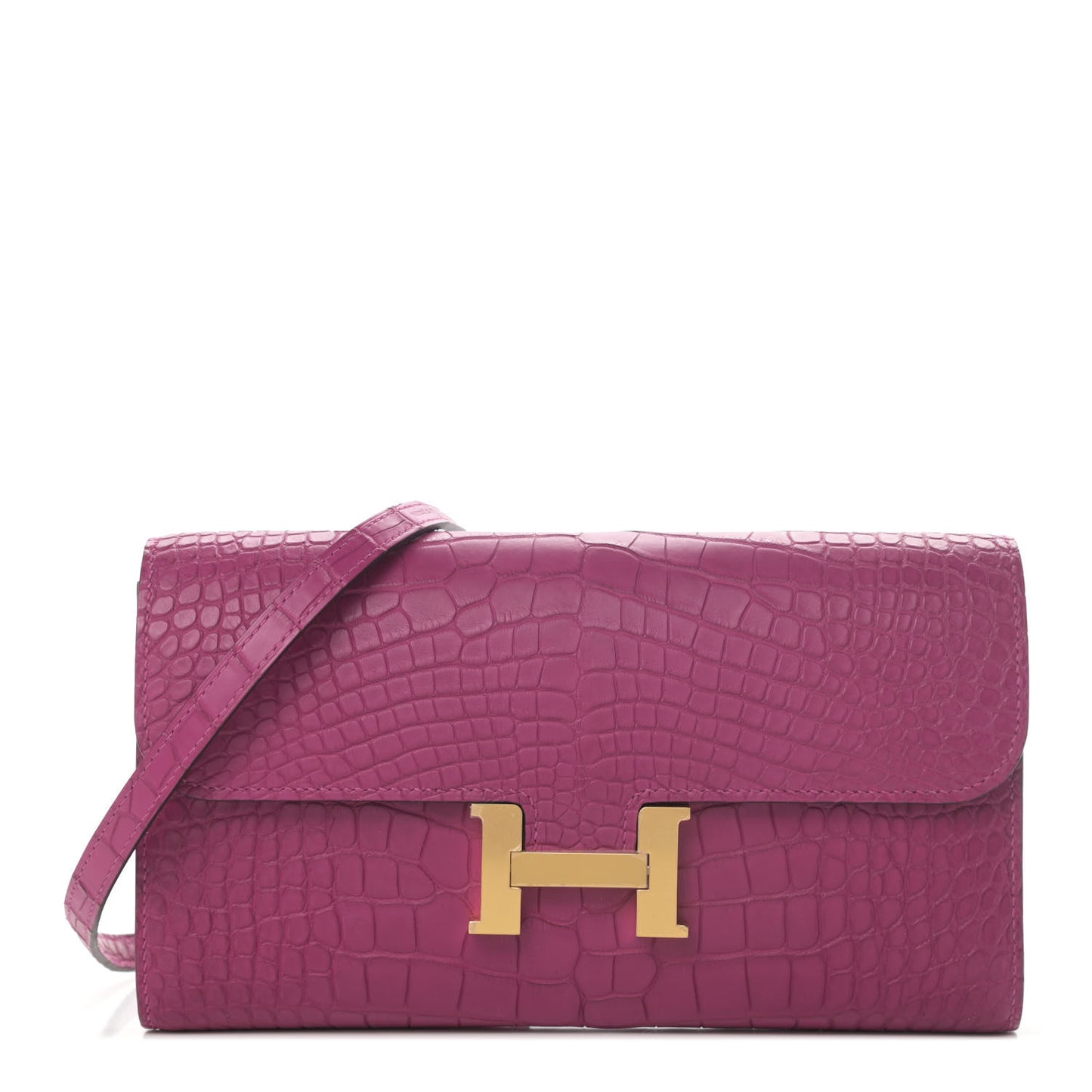 Matte Alligator Constance Long Wallet To Go Rose Scheherazade