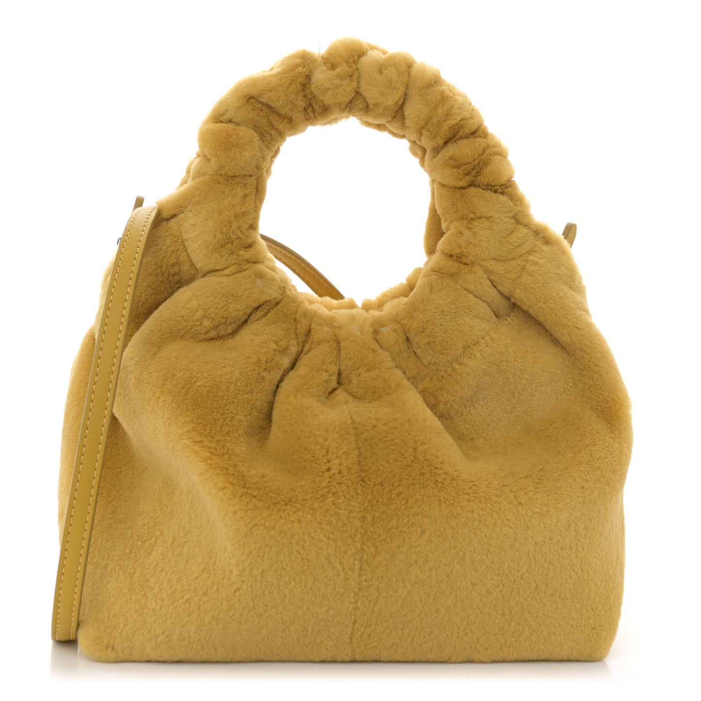 Mink Fur Small Double Circle Bag Yellow