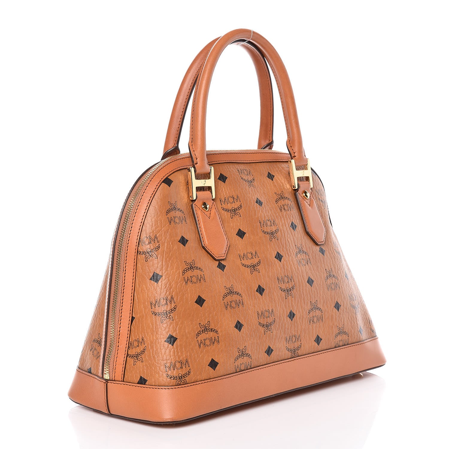MCM Visetos Heritage Bowler Bag Cognac 3 of 11