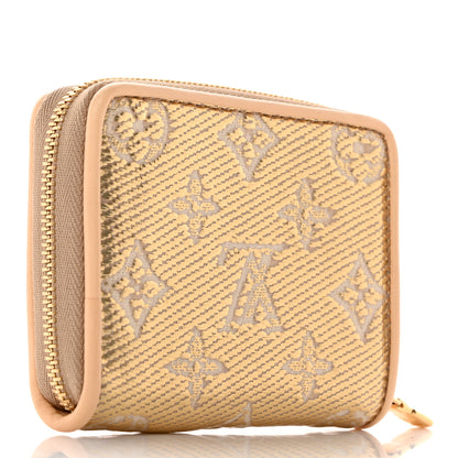 Louis Vuitton Lurex Jacquard Monogram Zippy Coin Purse Beige 3 of 7