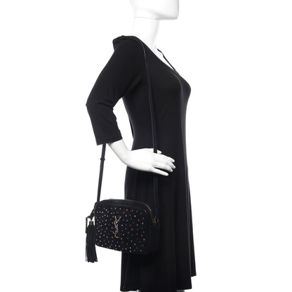Saint Laurent Suede Crystal Camera Bag Black 2 of 10