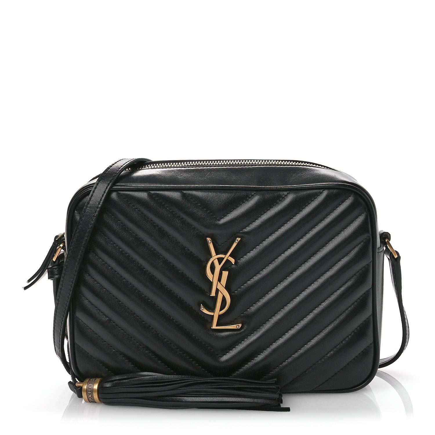 Saint Laurent Calfskin Matelasse Monogram Lou Camera Bag Black 1 of 12