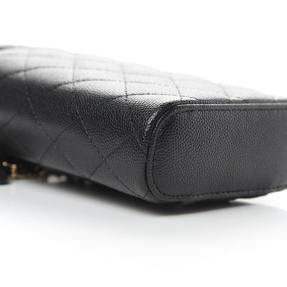 Chanel Caviar Quilted Phone Holder With Chain Black 9 of 11
