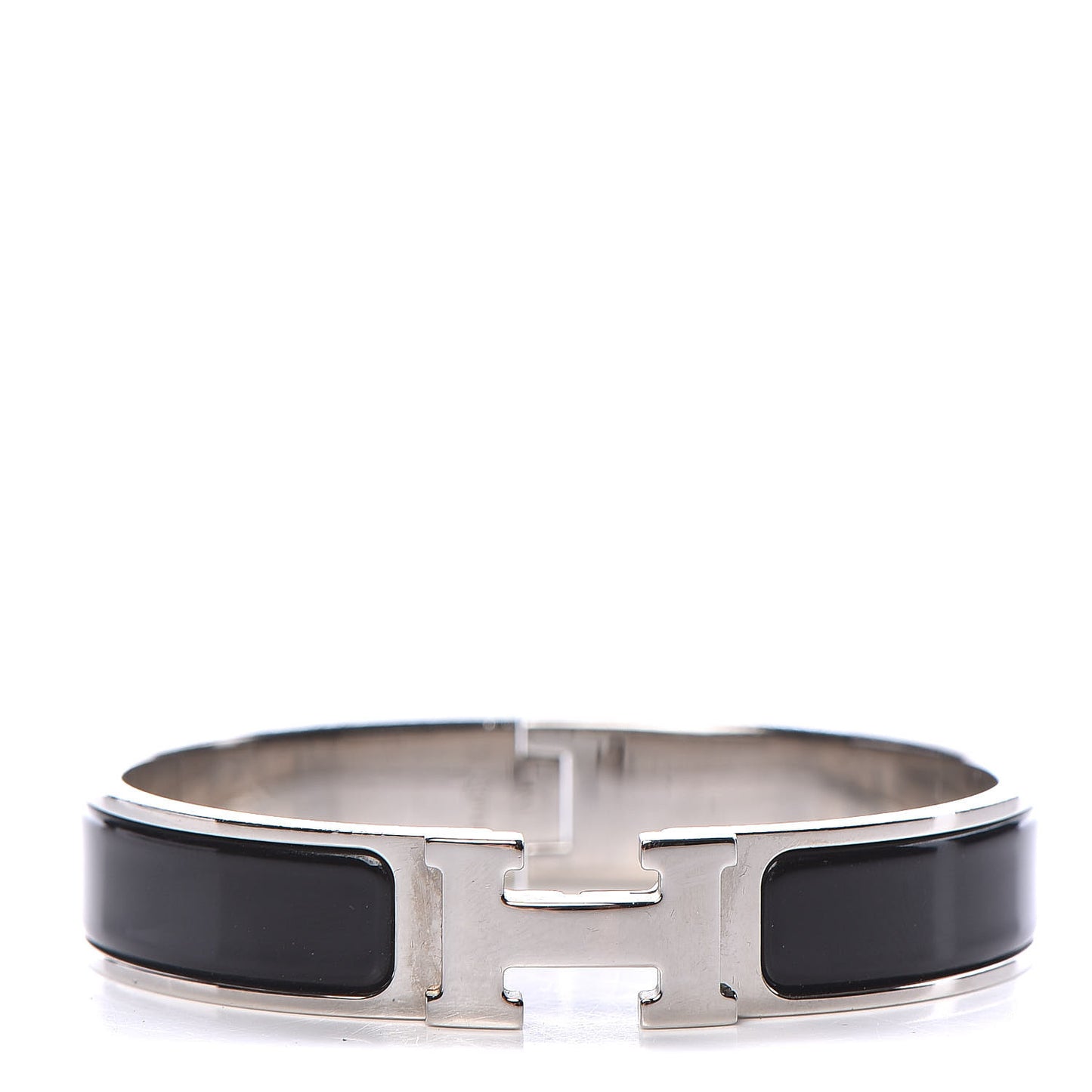Enamel Narrow Clic Clac H Bracelet PM Black