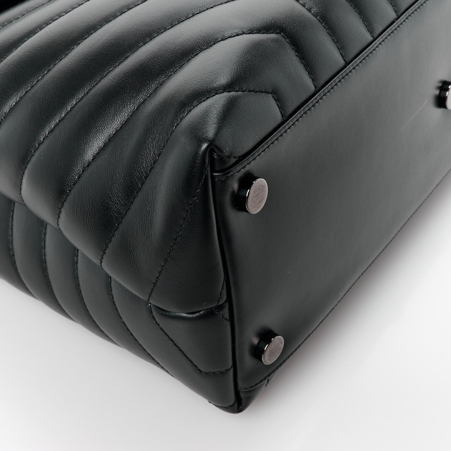 Saint Laurent Calfskin Y Quilted Monogram Monochrome Large Loulou Chain Satchel Black 10 of 12