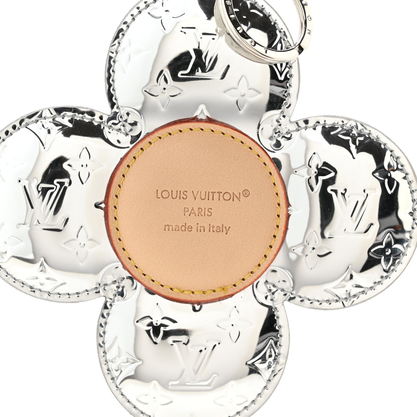 Monogram Mirror Vivienne Head Bag Charm Key Holder Silver