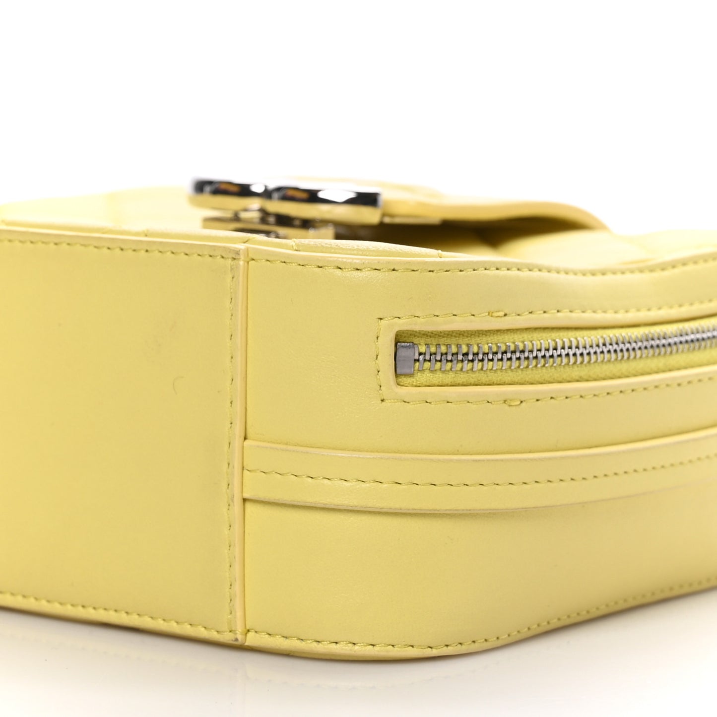 Lambskin Quilted Mini CC Box Camera Bag Yellow