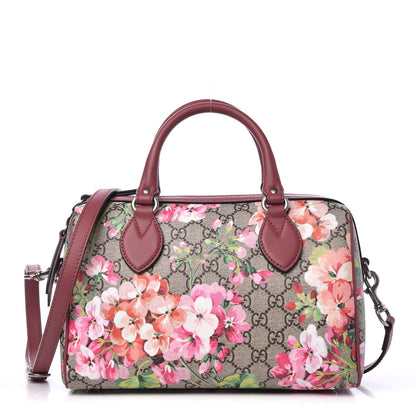 Gucci GG Supreme Monogram Blooms Small Boston Beige Multicolor Dry Rose 1 of 8