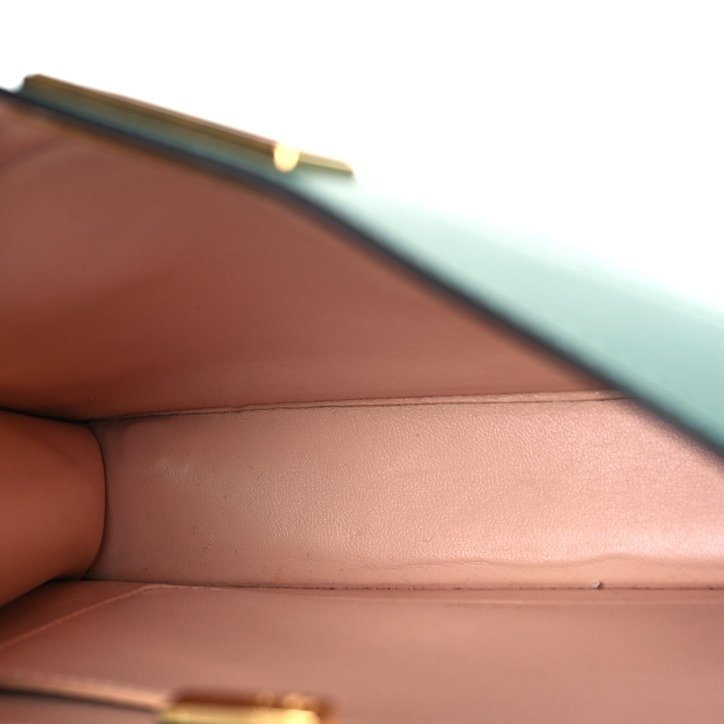 Vitello Seta Shiny Nappa Plexiglass Small Peekaboo I SEE U Satchel Menta Light Rose