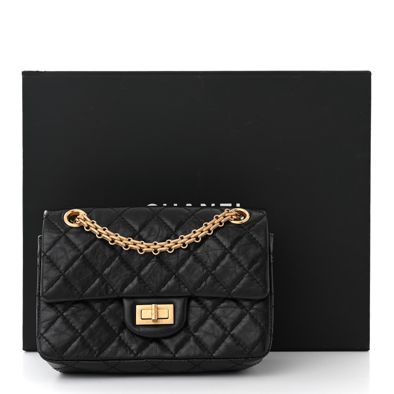 Chanel Aged Calfskin Quilted 2.55 Reissue Mini Flap Black 11 of 11