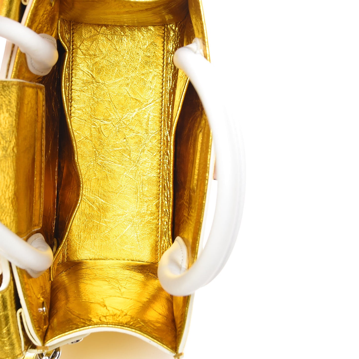 Metallic Calfskin Mini Diorever Flap Gold