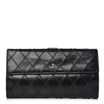 Chanel Lambskin Diamond Stitched Flap Wallet Black 1 of 15
