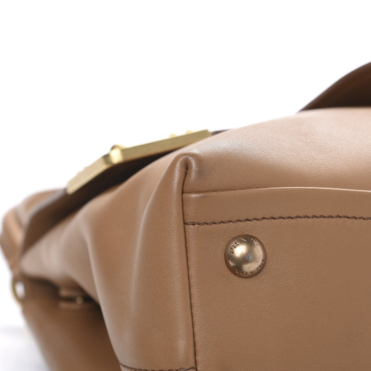 City Calfskin Cahier Top Handle Bag Caramel