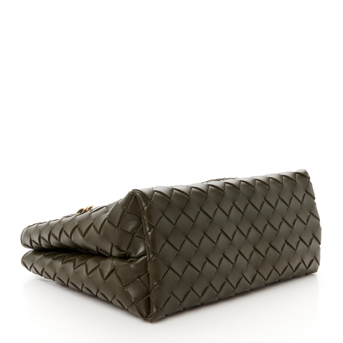 Nappa Intrecciato Small Andiamo Shoulder Bag Kaki