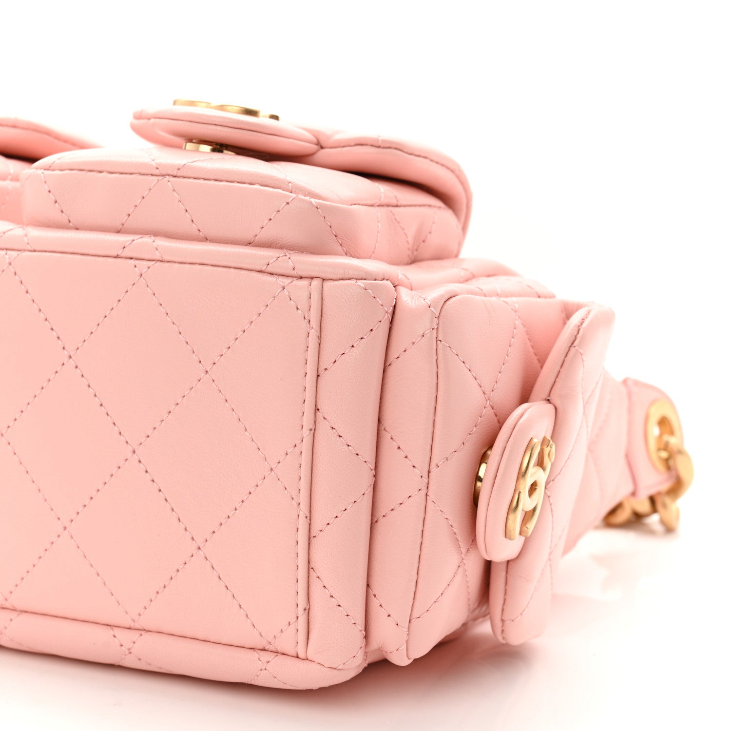 Chanel Shiny Lambskin Quilted Trendy Pockets Hobo Light Pink 10 of 10