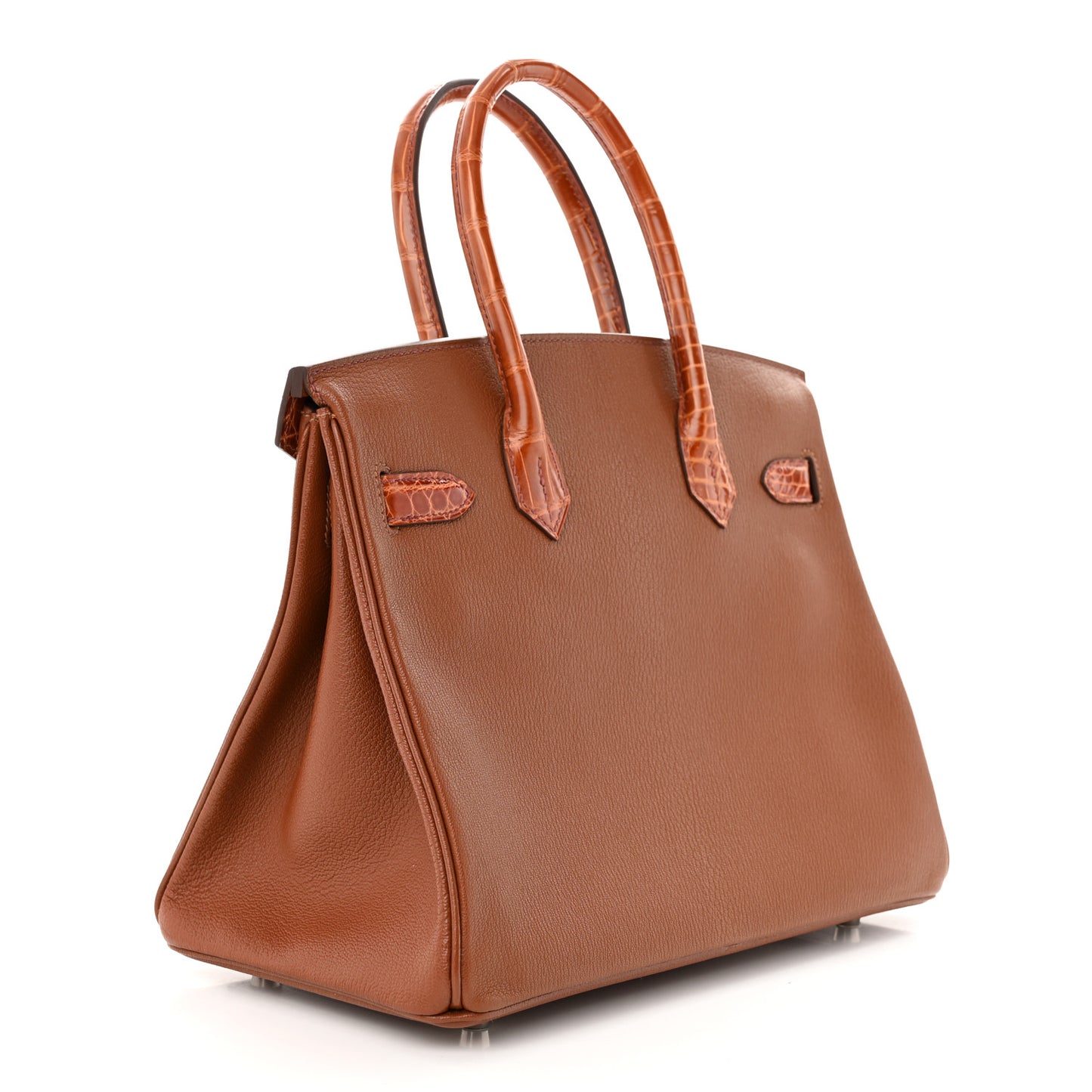 Chevre Mysore Shiny Niloticus Crocodile Birkin Touch 30 Noisette Etrusque