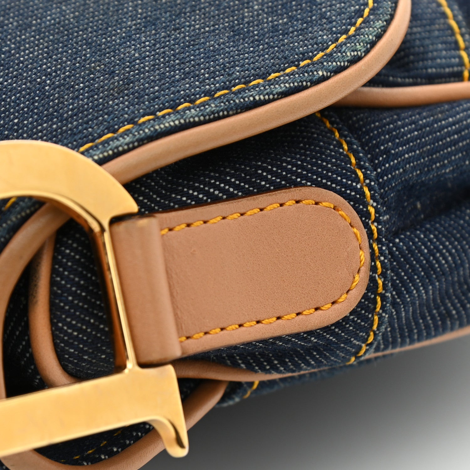 Christian Dior Denim Calfskin Saddle Bag Blue 13 of 14