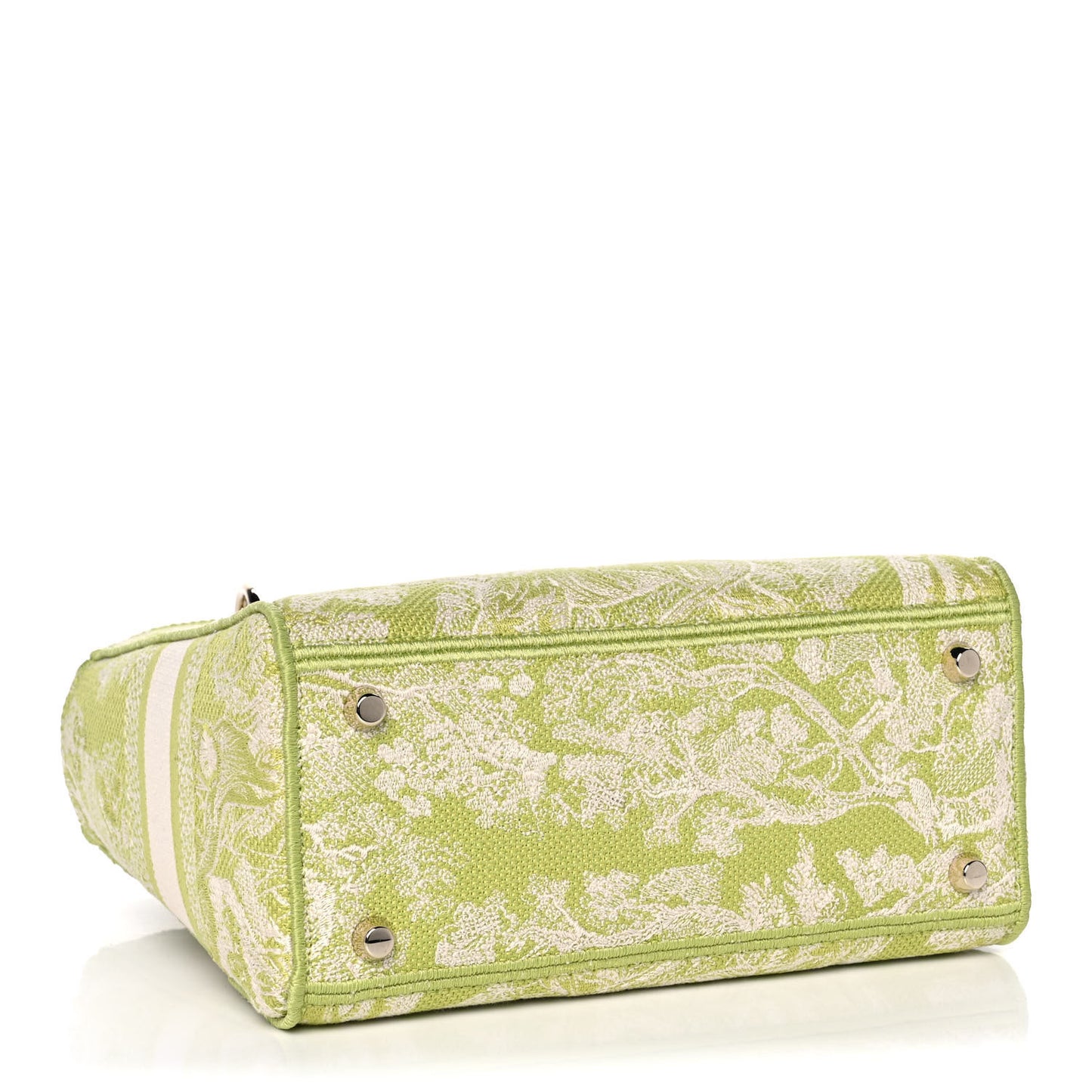 Canvas Toile De Jouy Reverse Embroidered Medium Lady D-Lite Green
