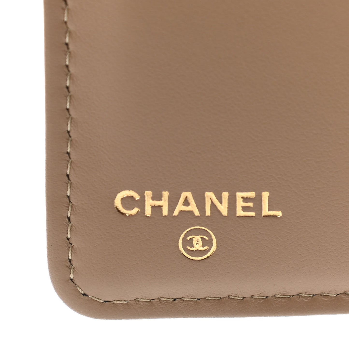 Caviar Quilted Yen Wallet Dark Beige
