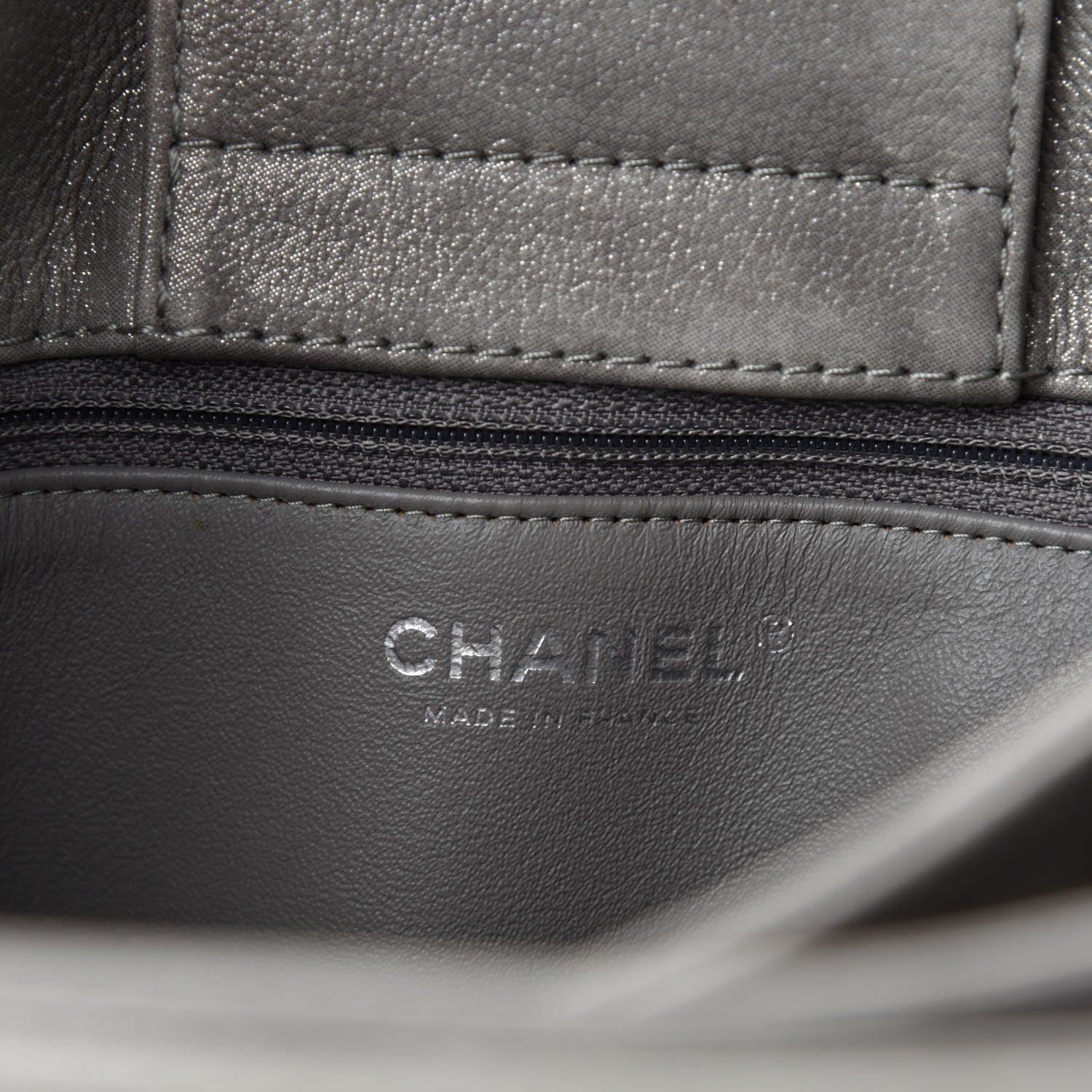 Chanel Iridescent Calfskin CC North South Large Shopping Tote Silver 9 of 11