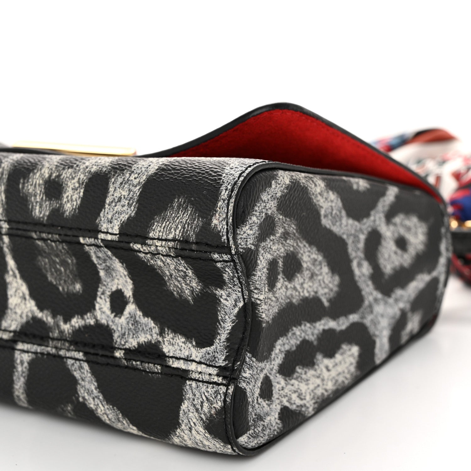 Louis Vuitton Calfskin Wild Animal Print Scarf Handle Twist Shoulder Bag MM 10 of 11
