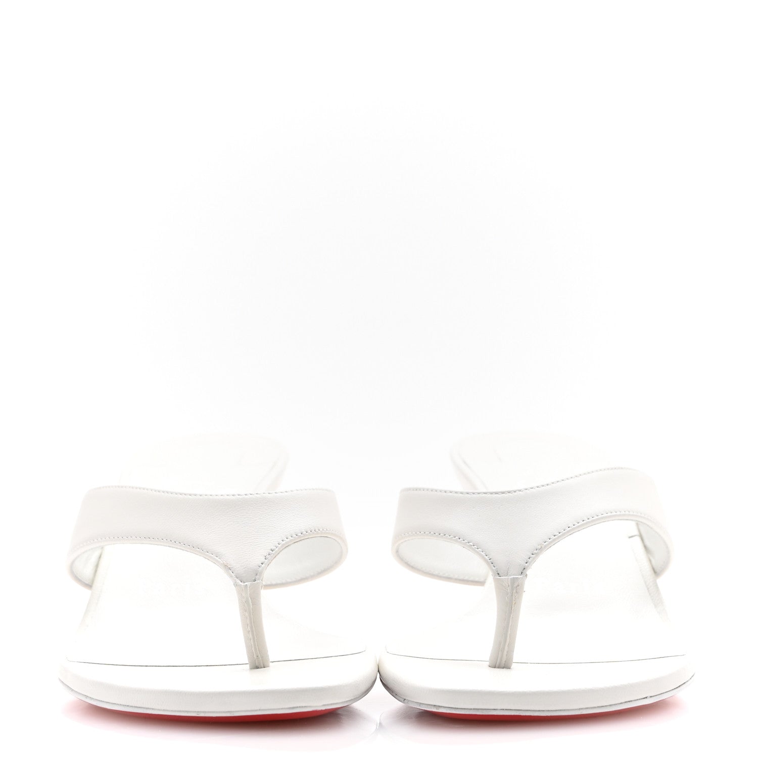Christian Louboutin Calfskin Raratonga 55 Thong Sandals 36.5 White 2 of 8