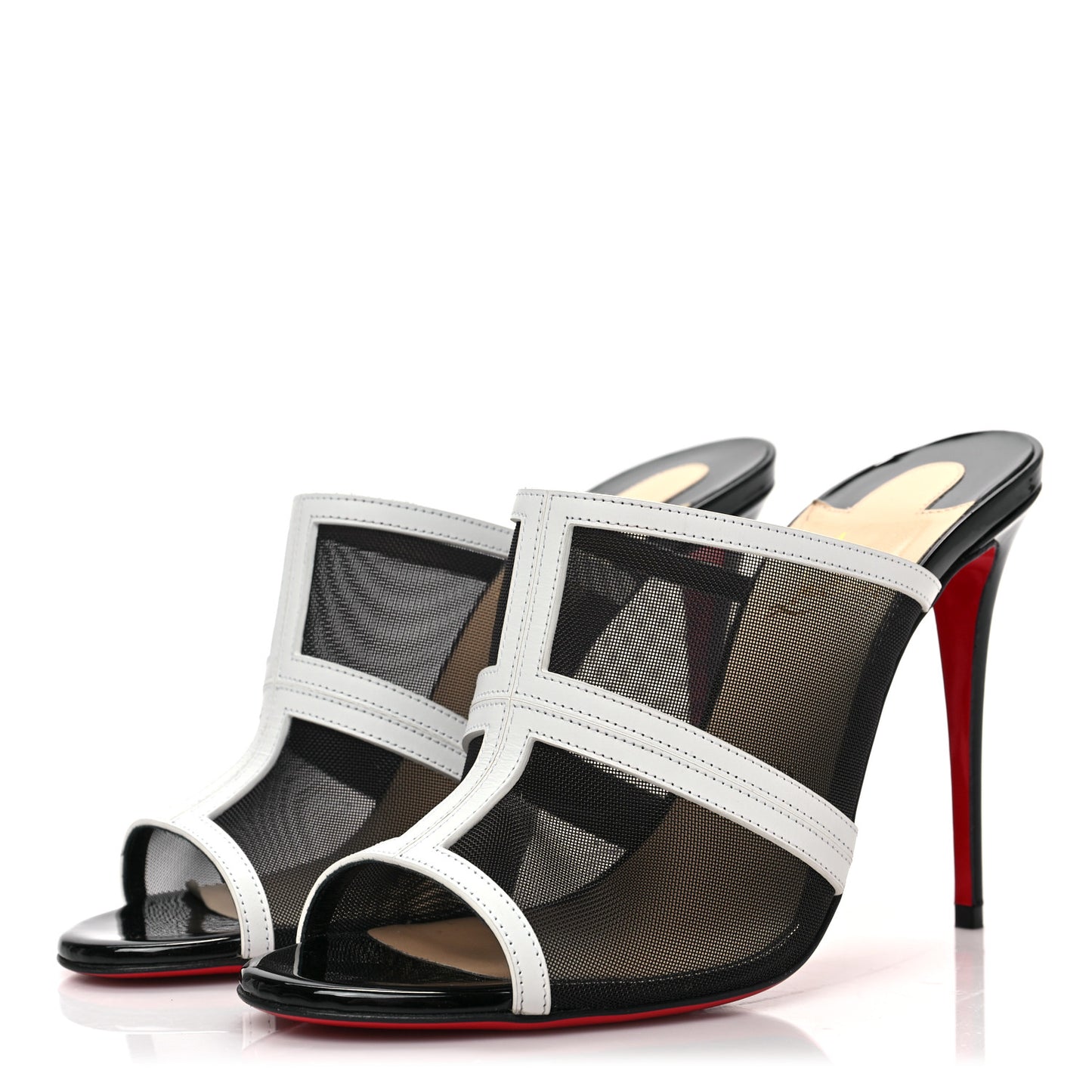 Rete Calfskin Interdite 100 Mule 39 Black White