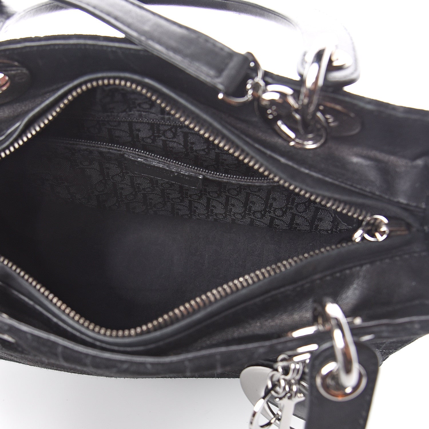 Christian Dior Suede Cannage Stitched Medium Lady Dior Black 4 of 7