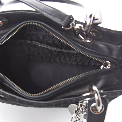 Christian Dior Suede Cannage Stitched Medium Lady Dior Black 4 of 7